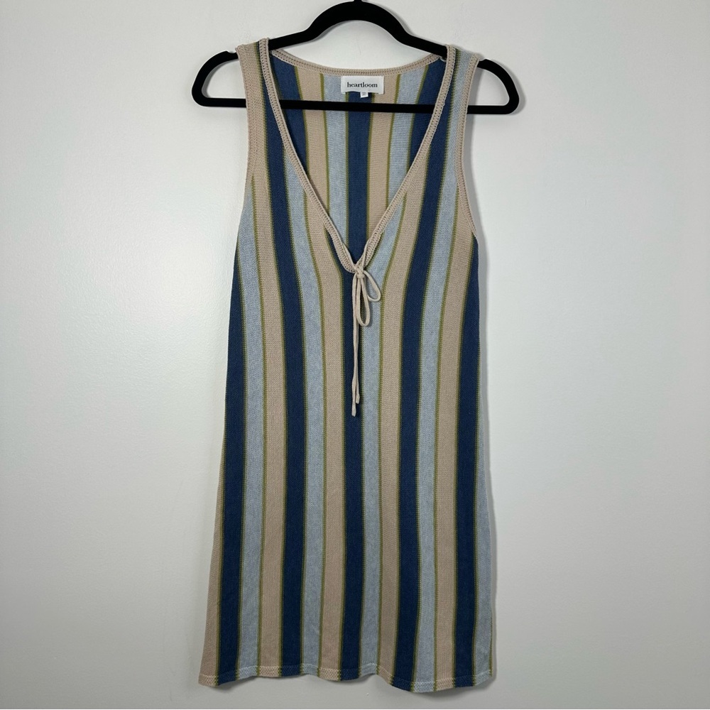 Heartloom Revolve Striped Crochet Cotton Blend Tank Dress Size XS